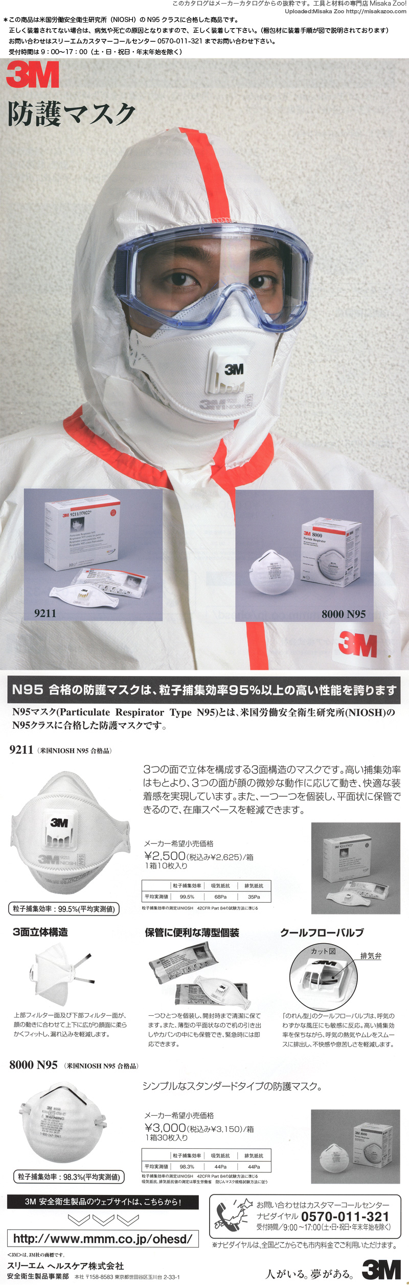 (NIOSH)čN95ih}XNA3M 9211/8000 N95